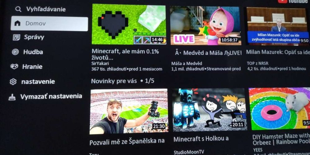 Nová verzia doplnku Youtube v prijímačoch uClan s OS DENYS