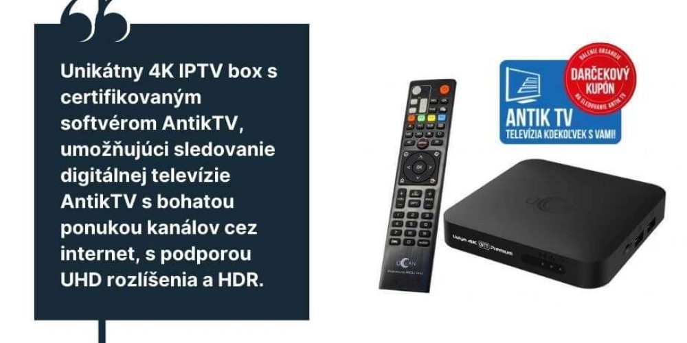 Novinka: uClan USTYM 4K ANTIK OTT &#8211; CERTIFIKOVANÝ IPTV BOX OD ANTIKU